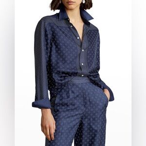 Polo Ralph Lauren geometric-print Mulberry Silk Shirt